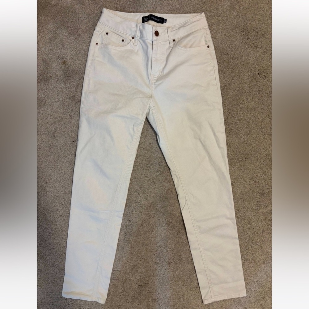 Boden White Denim Girlfriend Pants size 6